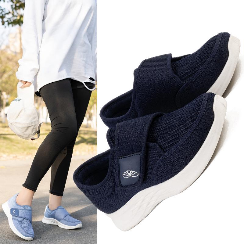 

Лето 2025 новые дышащие удобные повседневные туфли на мягкой подошве, дизайн на липучках, обувь для ходьбы для женщин среднего и пожилого возраста 38