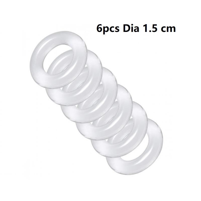 Male 6pcs 1 Set Silicone Penis Lock Cock Ring Bondage Erection Delay Ejaculation Reusable Enlargement Ball Stretcher Sex Toy Men