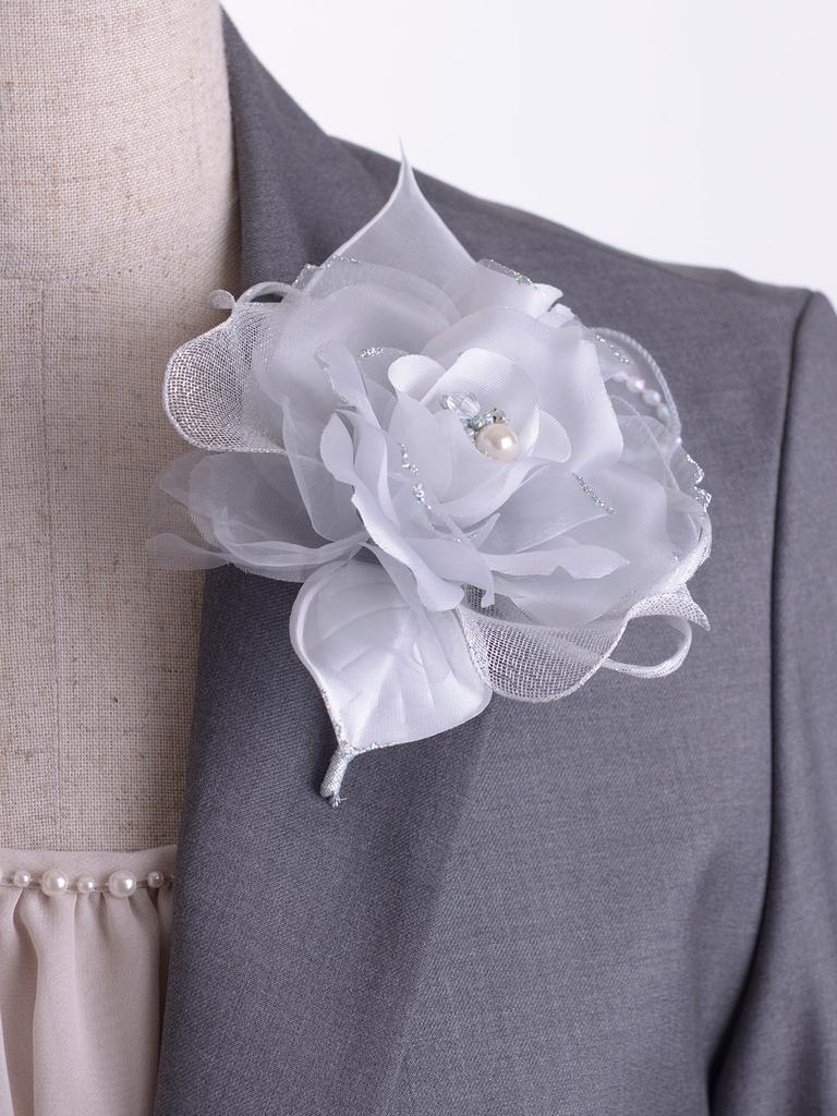 Atlasinė rožinė perlas mokyklos įėjimui darželio įėjimui išleistuvių ceremonijoms japoniškas korsažas, 294, ceremonijos, ceremonijos, (sidabras)