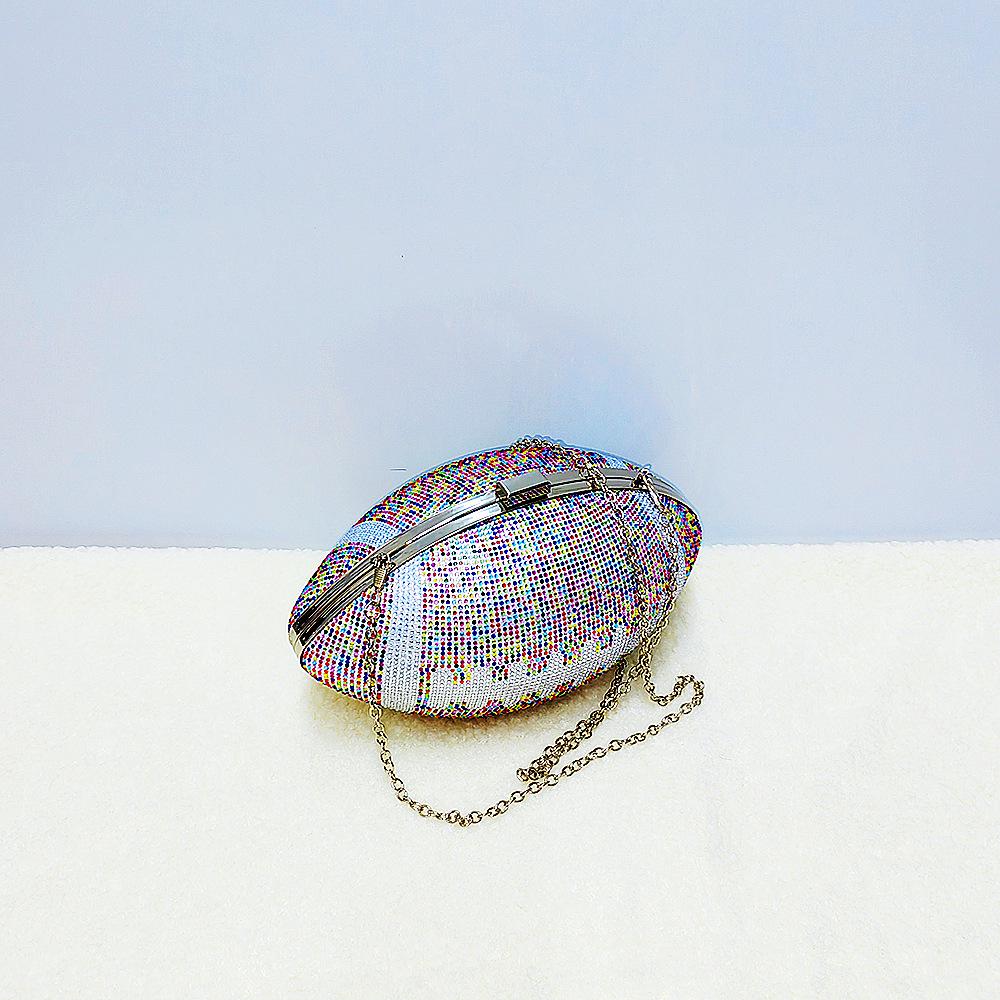 High-End Rhinestone-Embellished Women's Evening Rugby Bag for Banquets, Parties, and Weddings