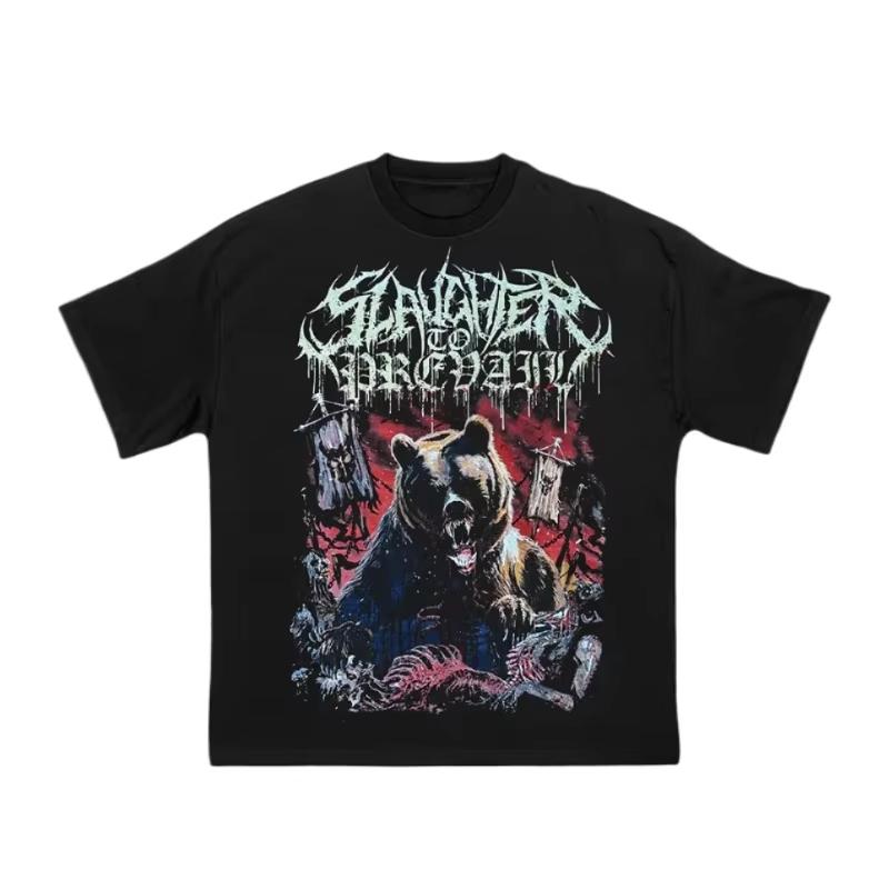 Mental SLAUGHTER TO PREVAIL T-shirt Mens Women Russia Rock Short Sleeve Tshirt Graphic Tee-shirt Oversize Streetwear Shirts