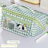 Puppy Grid Stationery Bag Korean Style Dopamine Pencil Pouch Kawaii Prism Pencil Case  Unisex