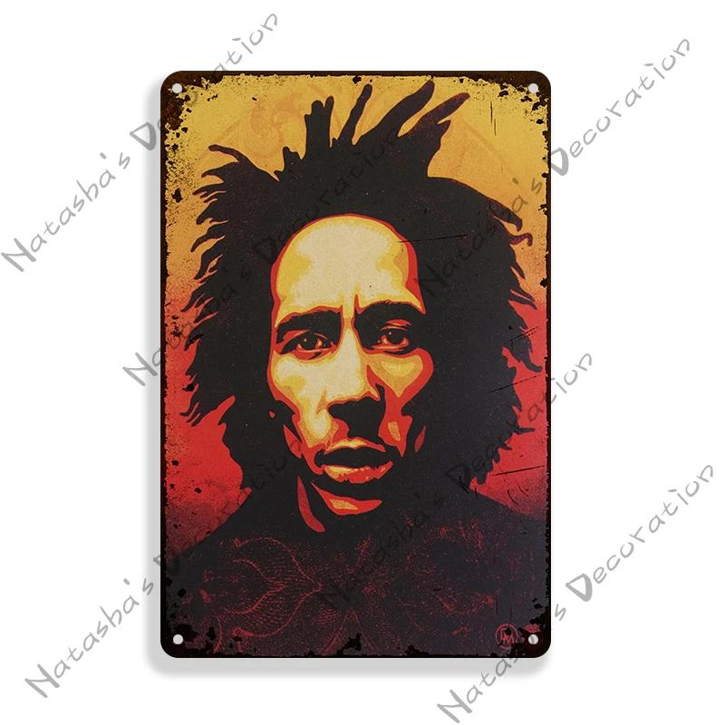 Roestig Bob Marley Metalen Posterbord Reggae Zanger Metalen Blikbord Vintage Poster Bar Club Pub Wanddecoratie Retro Rock Poster