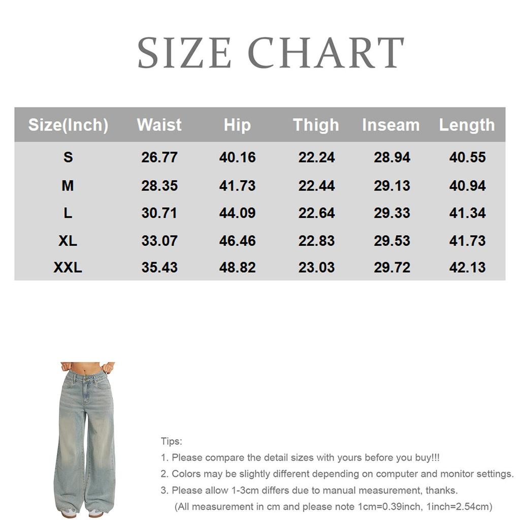 Women's High Waist Distressed Button Design Vintage Jeans Women's Loose Straight Wide Pants