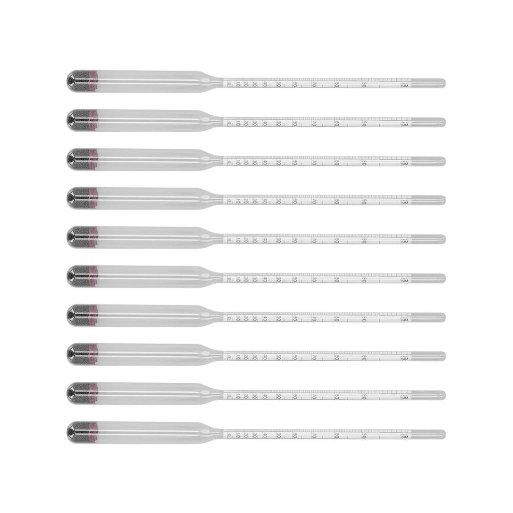 10Pcs Hydrometer Glass Beer Tester Wine Meter Measuring Tool Set Kit for Home Brewing 0 100
