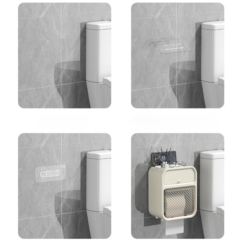 Toilet Tissue Box, Wall Mounted Waterproof Toilet Paper Box, Non Perforated Toilet Paper Holder, Toilet Paper Drawer, Paper Storage Rack