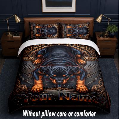 Other Similar Designs Theme Custom Text Or Name 3Pcs Bedding Set,1 Flat Sheet & 2 Pillowcases Personalized Home Bedding