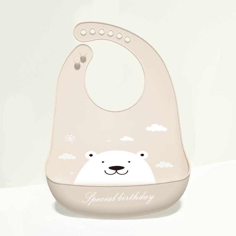 Śliczne śliniaczki dla niemowląt, wodoodporny silikonowy śliniaczek dla niemowląt i małych dzieci, śliniaczek do karmienia, kreskówka, regulowany fartuch dla dzieci z kieszenią