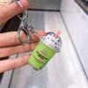 Cartoon Liquid Acrylic Floating Cup Bubble Fruit Key Chain Key Ring Jewelry Fashion Accessories