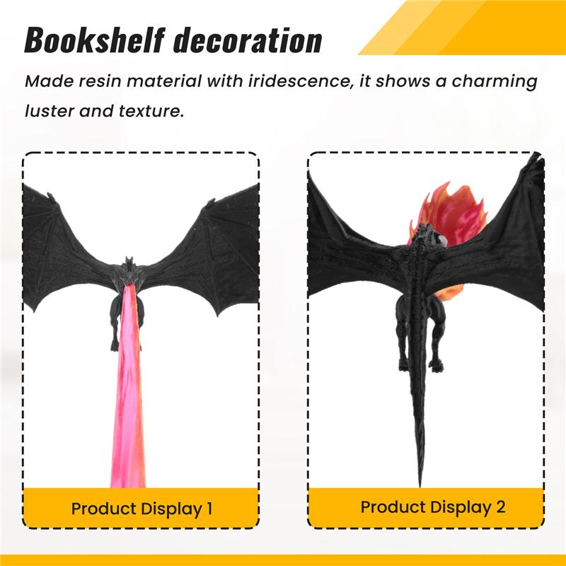 ABMH-Dragon Flames Бук-нук, Хэллоуин Дракон Бук-нук Подставки для книг-драконов, Статуэтка-украшение Дракон Бук-нук, Книжная полка Дракон