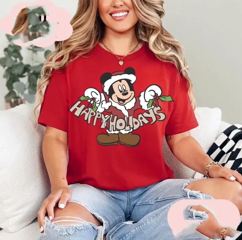 Cute Mickey Christmas Happy TShirt Unisex S