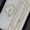 Vintage Strong Light High Quality Artificial Crystal Diamond Ball Magnet Buckle Necklace Collarbone Chain