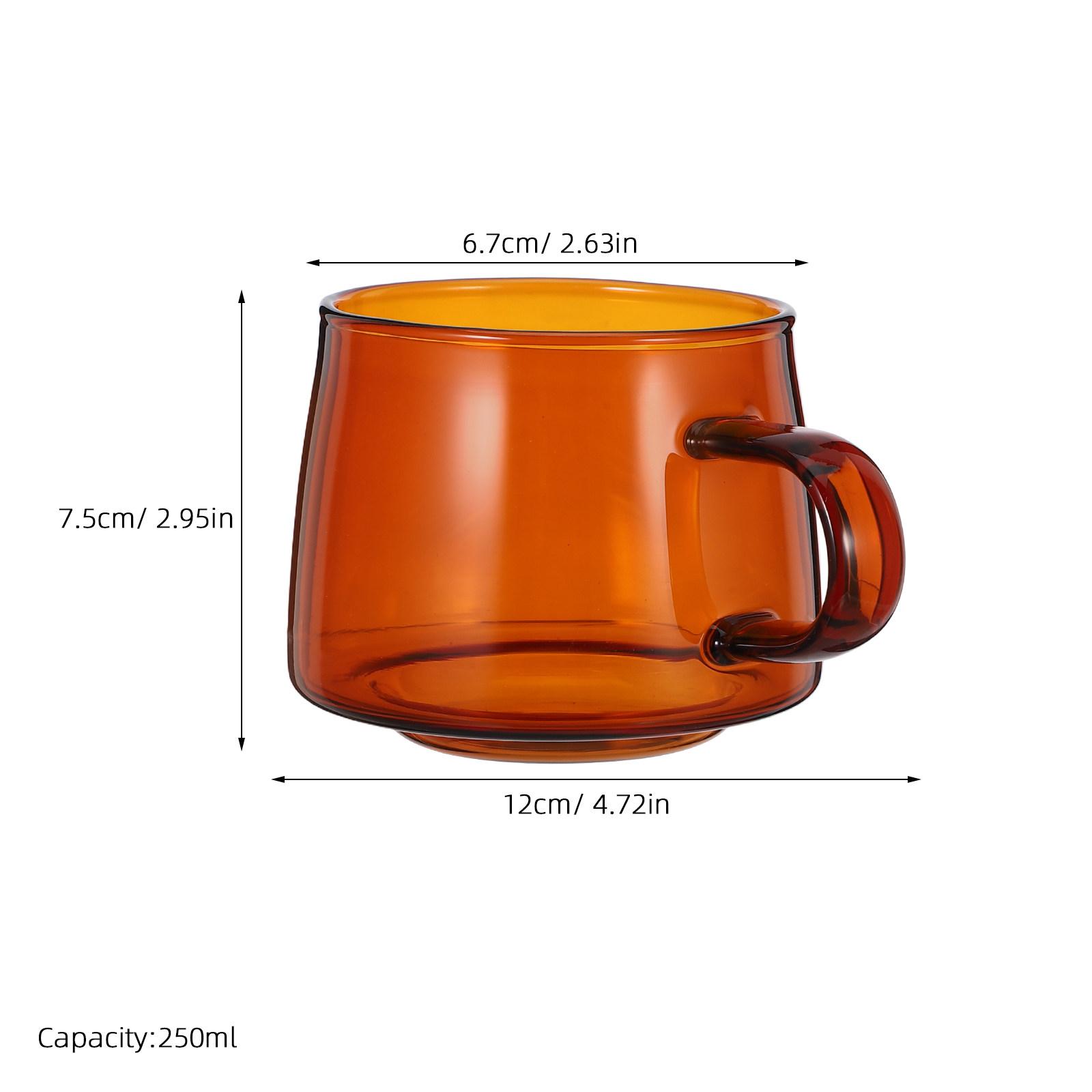

250Ml Clear Borosilicate Glass Mug with Ergonomic Handle Temperature Versatile Beverage Cup for Hot Cold Drinks Coffee Tea Latte other жёлтый