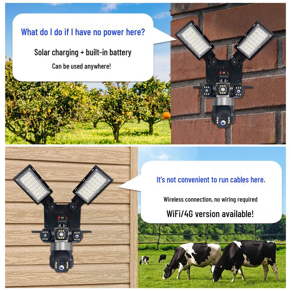 V380 LED Solar Street Light with Outdoor Waterproof WiFi & 4G Monitoring Camera