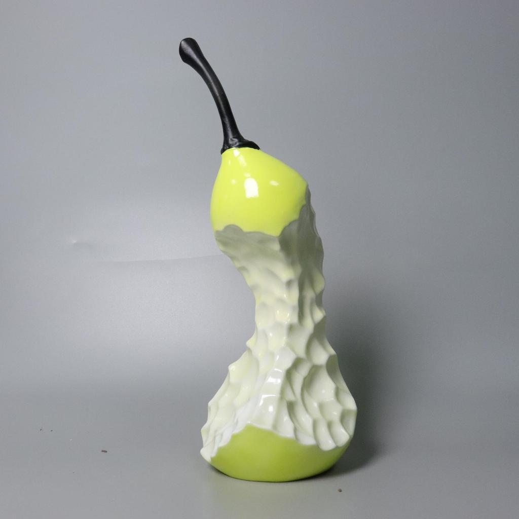 Modern Italian Green Pear Ornament for Home, Study, or Tea Room Decor
