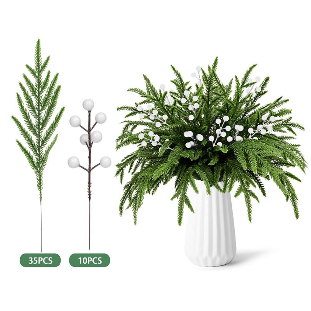 

Красные Ягоды Искусственный Кедр Сосна Пластик Натуральный Вид Реалистичный Искусственная Сосна Домашнее Украшение H