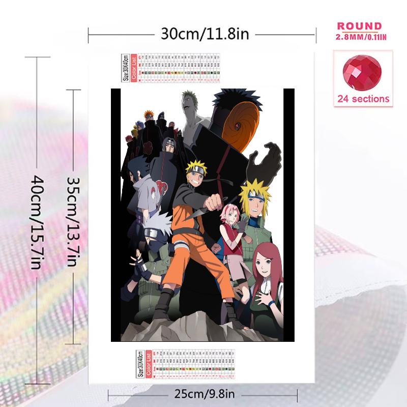 Naruto anime Pattern 3pcs 100% Round Full Drill 5D DIY Diamond Painting Embroidery Cross Stitch Rhinestone Décor