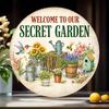 D Flat pc Classic Metal Sign Featuring GreenToned Forest God Wall Plaque Round Poster Round Wall for Art for Cafe Beach Hou