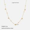 Light Luxury Titanium Steel Necklace 18K Gold Electroplating Double Layer Stacked Wear Star Moon Clover Love Necklace Women's