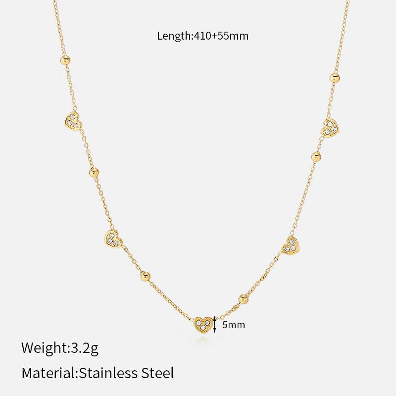 Light Luxury Titanium Steel Necklace 18K Gold Electroplating Double Layer Stacked Wear Star Moon Clover Love Necklace Women's
