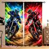 Off-road motor dynamisch patroon Print Gordijnen Verduisterende Raamgordijnen Woondecoratie, Stangzak Verduisterende Gordijnen Slaapkamer