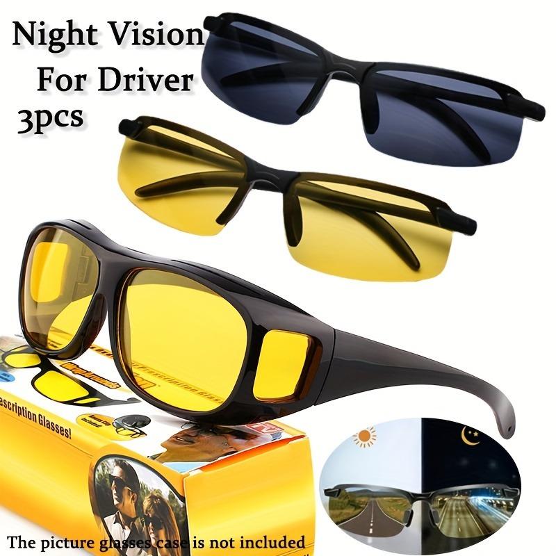 

3 Pairs Of Unisex Night Vision Glasses With Semi-Frames For Driving And Fashion