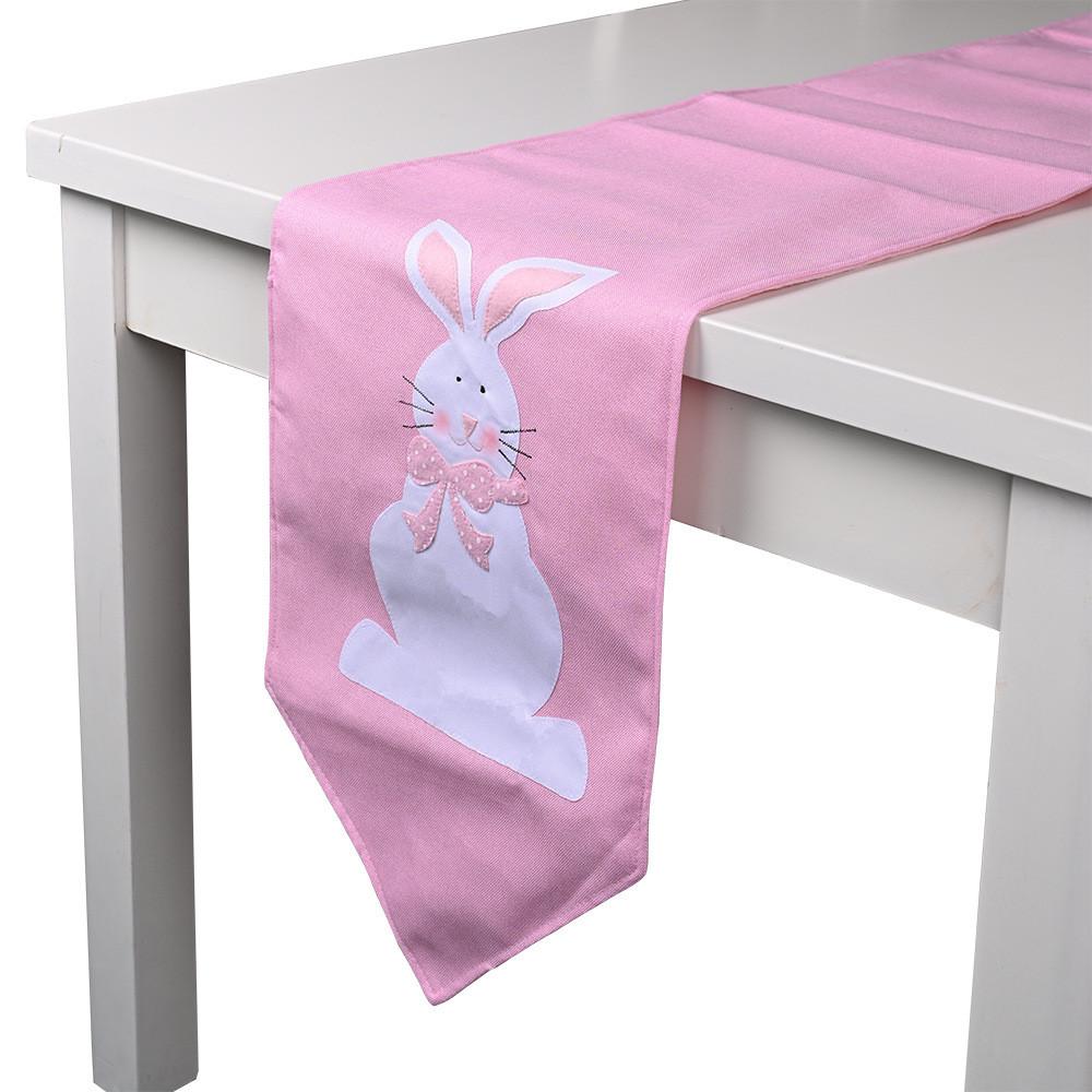 

Adorable Pink And Blue Easter Bunny Table Runner Beautiful Fabric Table Decoration Pink Bunny Table