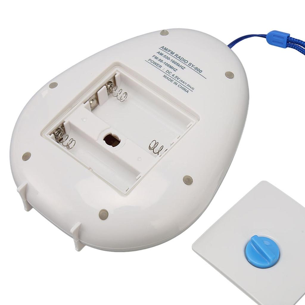 Bathroom Shower Radio, AM/FM Waterproof Speaker with Built-in Strap and Adjustable Volume, for Pool, Beach, Home, Party, Travel, and Outdoor Use