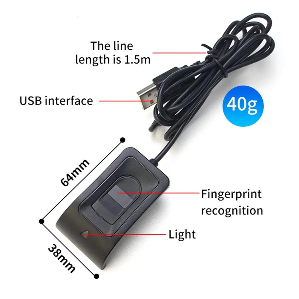 Home Office Sicherheit USB Fingerabdruckleser Bequemes USB-Fingerabdruckgerät Biometrischer Zugriff Bis zu 10 einzigartige Fingerabdrücke