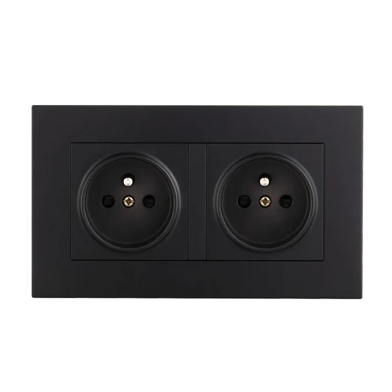 Standardní EU USB zásuvka typu C nabíjecí port, Francie se zásuvkou s vypínačem, 16A dvojitý rámeček, nástěnný USB napájení AC 110-250V
