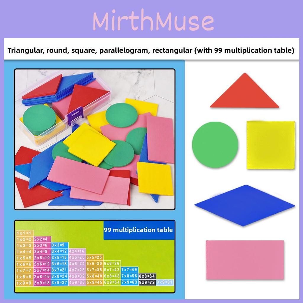 Shapes Math Geometry Wooden Educational Toy Set For Kids Primary Learning School