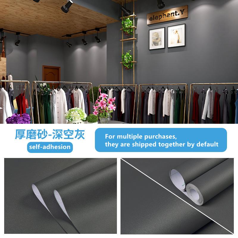 Industrial Wind Self-adhesive Wallpaper Cement Gray Sticker  Waterproof Retro Old Mottled Dark Gray Wallpaper