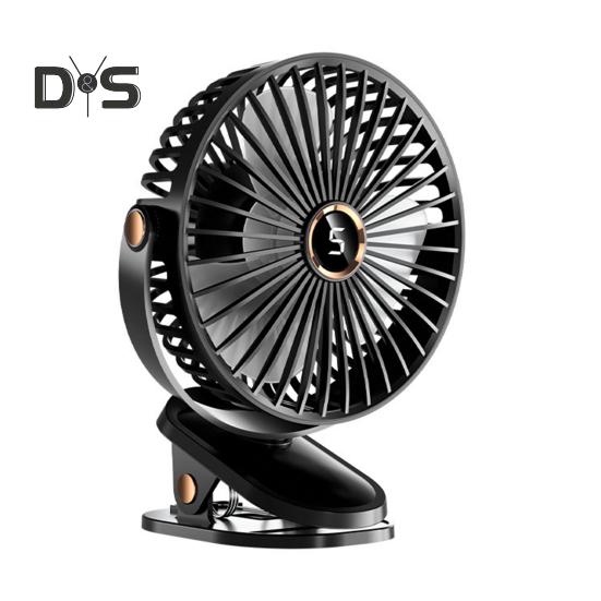 

Настольный вентилятор с батарейным питанием Мини-вентилятор с зажимом и цифровым дисплеем Регулируемый на 720 градусов 5 скоростей ветра Малошумный охлаждающий вентилятор чёрный