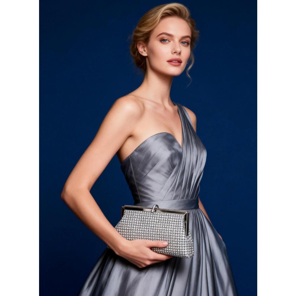 2026 Dinner bag handmade rhinestone button evening bag clutch bag banquet bag diamond dinner bag