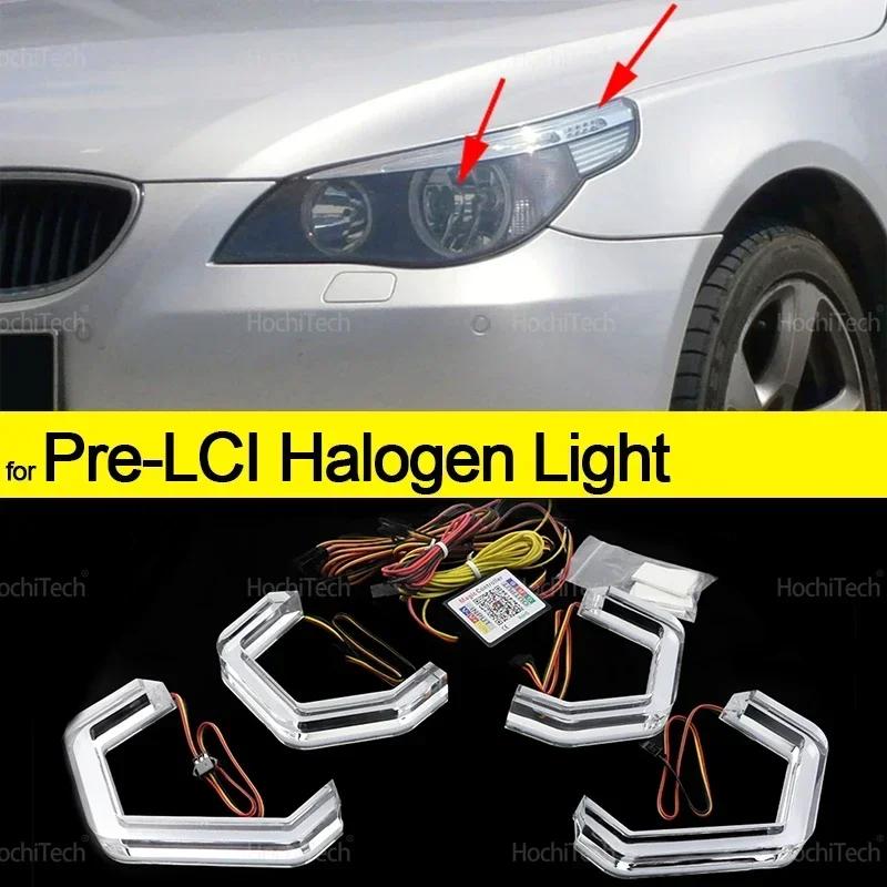For BMW 5 Series E60 E61 520i 525i 530i 540i 545i 550i M5 2001-2007 M4 Iconic Style Multi Color RGB LED Angel Eyes Kit Ring
