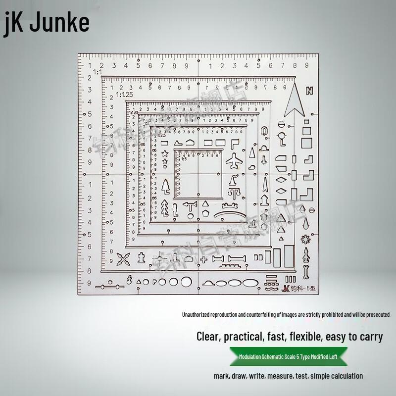 Junke Topographic Map Sketch Ruler