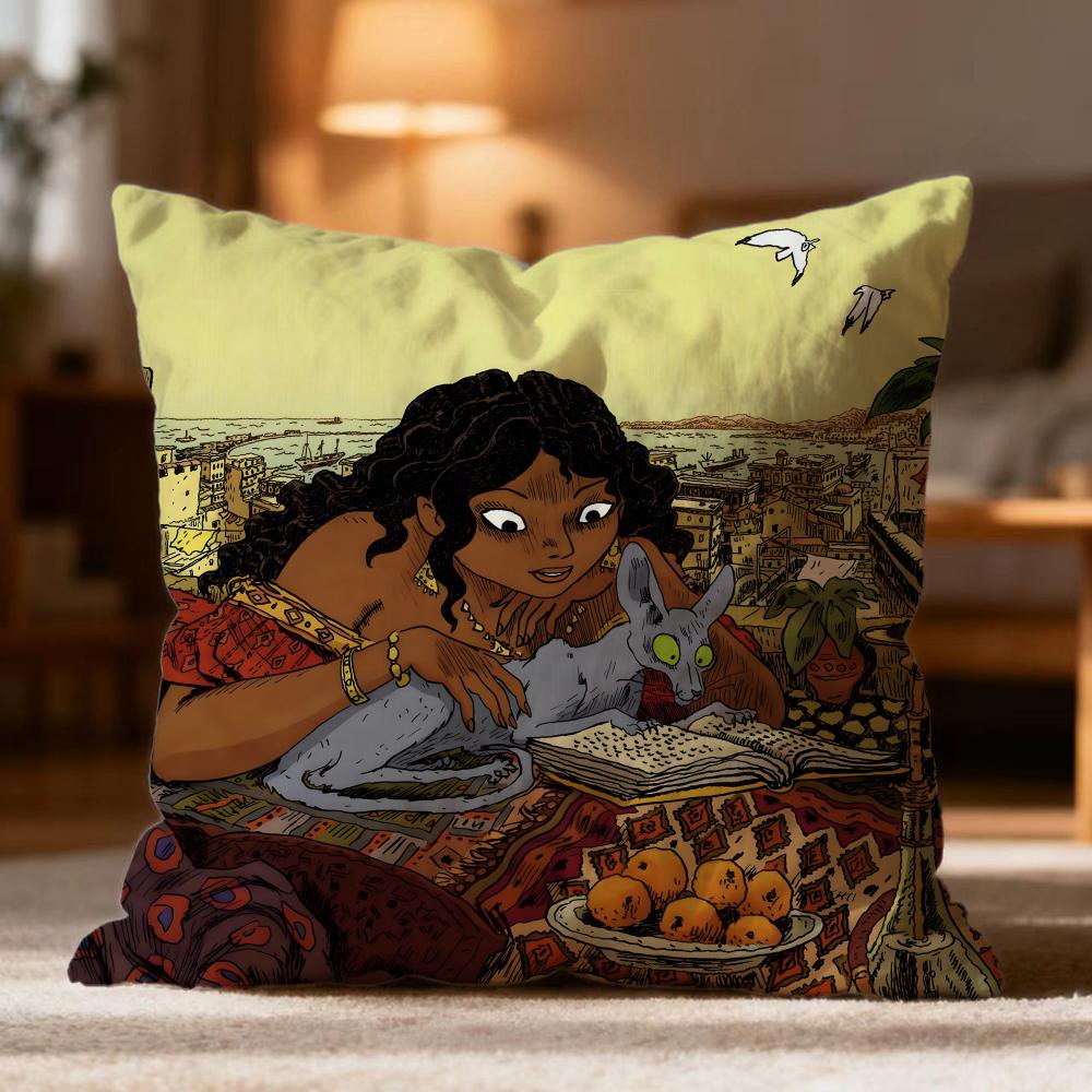 

Popular T-TThe Rabbi s Cat Cushion Cover Soft Washable Pillow Case Multi-Scene for Couch Bed Travel Office Use 30cmx30cm