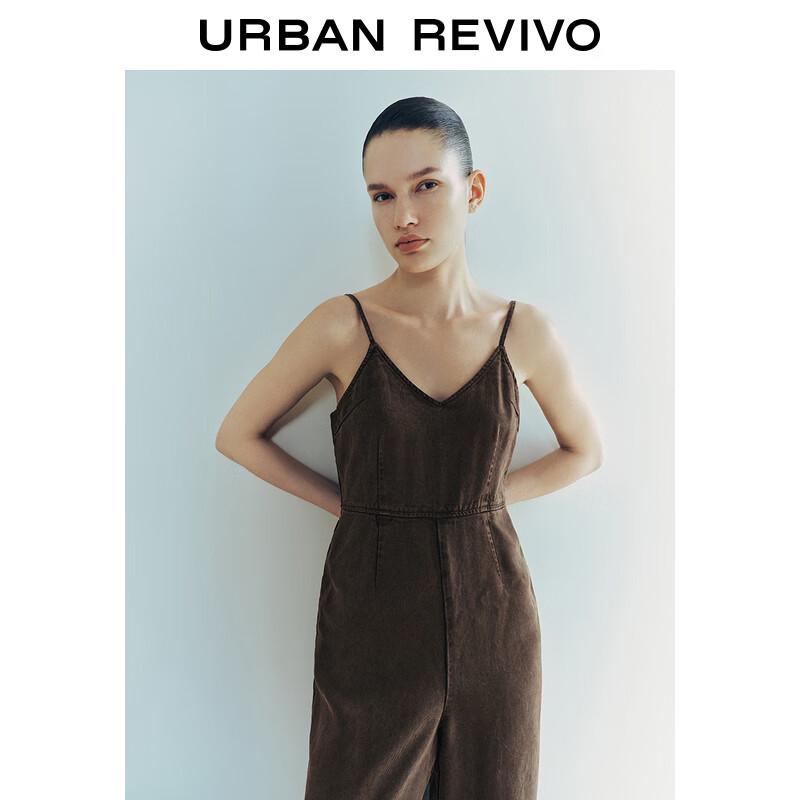 UR Women's Retro Denim-Look Strappy Jumpsuit