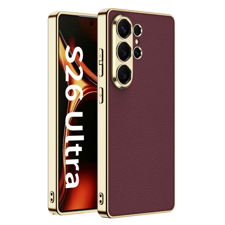 GKK Plating TPU + Leather Full Coverage Phone Case For Samsung Galaxy S26 Ultra 5G