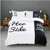 Couples Design Cat Side My Side Beddings 3pc/set Duvet Cover Set Soft Comfortable Bedding Set Black White Comforter Cover Home E
