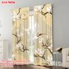 2pcs   Plane Printing Pattern Curtains Roses and Sparkling Butterflies  Versatile Fabric (without Rod) Art Deco Festive for