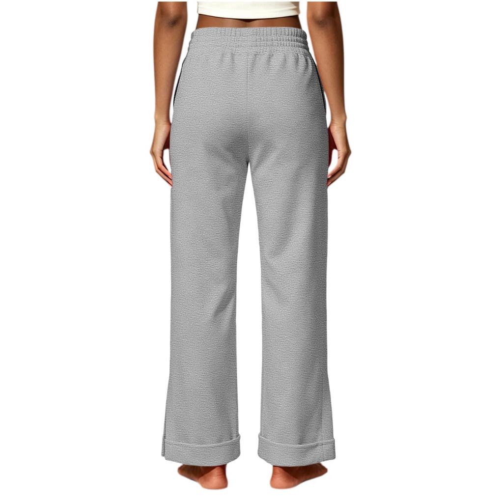 Women's High Waist Casual Pants with Pockets Color Relaxed Fit for Everyday Wear