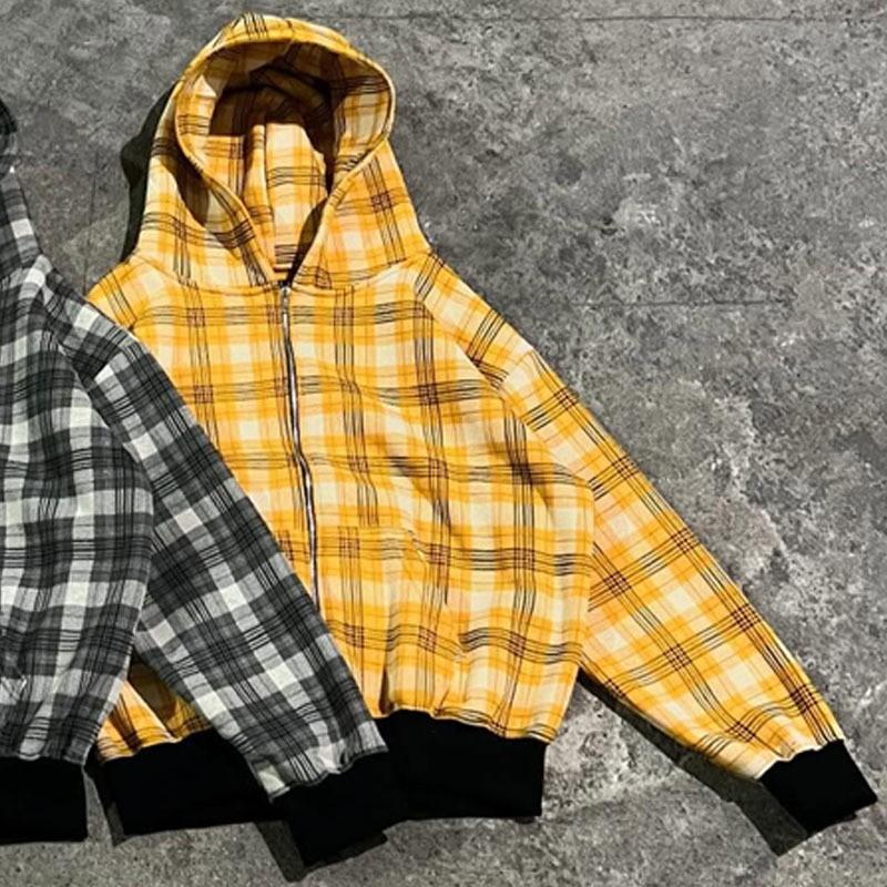 Unisex hūte ar rāvējslēdzēju Streetwear rūtaina