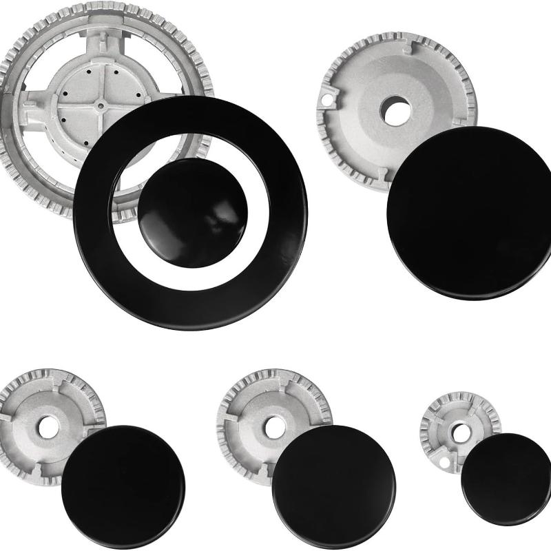 1 Set Gas Burner Flame Cap With Lid Plus 5 Stove Handles Cooker Hat for Home Cooking Oven Utility