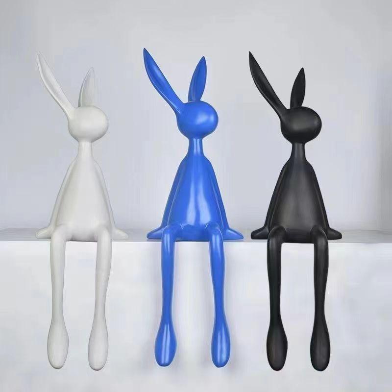 Creative Home Decor Rabbit Statue Abstract Art Sculpture Desk Living Room TV Cabinet Wine Cabinet Handicrafts Ornaments