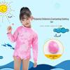 Cute Girl's Long-Sleeve Mermaid One-Piece Swimsuit