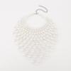 Vintage Exaggerated Choker Necklace Wedding Bridal Dress Elegant Fan Shawl Hollow Pearl Pendant Jewelry For Women