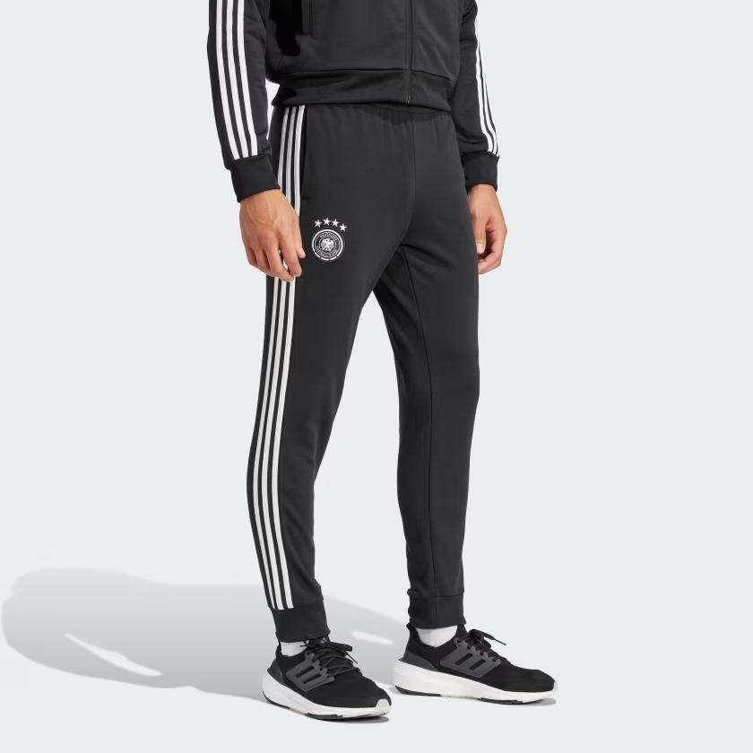 Adidas Germany Dna Sweat Pants Three Stripe Color Block Tapered Football Knit Sports Pants Men Pants Black IT9763