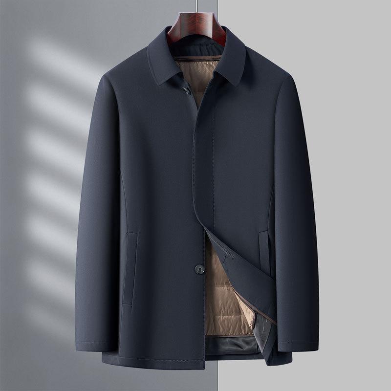 Lapel Jacket Men Autumn and Winter Middle-aged Business Thickened Thermal Liner Detachable Dad Down Jacket Men