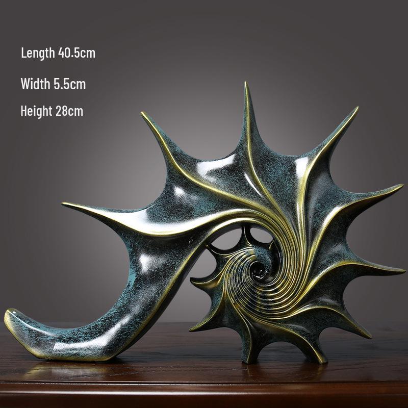 

European Seashell Sculptures: Abstract Home Decoration for Living Room, Entrance, or Bar Counter Display синий